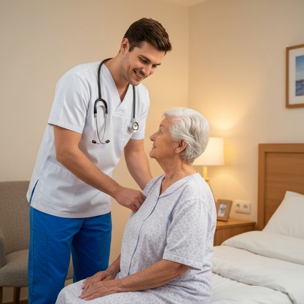 Healthcare professional with patient